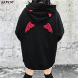 Cute Punk Gothic Devil Horn Chic Hoodie Cute Punk Gothic Devil Horn Chic Hoodie
