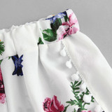Elastic Casual Floral Printed Mid Waist Boho Bohemian Shorts