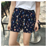 loose casual chiffon stretch sunflower Boho Bohemian Shorts