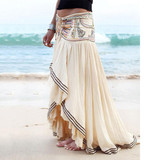 Sexy Embroidery Irregular Hem Vintage Boho Bohemian Skirts