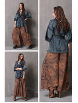 V Neck Half Sleeve Flower Embroidery Belted Boho Bohemian Jackets Coats