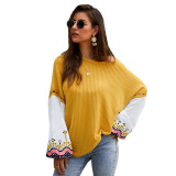 Lantern Sleeve Jumper Long Sleeve Print Fluffy Boho Bohemian Sweaters