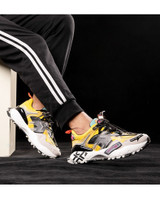 Chunky Lace up Casual with Platform Stylish Mixed Color Breathable Sneakers Shoes