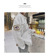 Baseball Patchwork Hip Hop Windbreaker Casual Denim Jackets