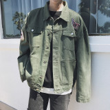Baseball Patchwork Hip Hop Windbreaker Casual Denim Jackets
