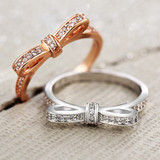 Cubic Zirconia Bow Knot Rings
