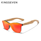 Polarized Square Zebra Wooden Sunglasses