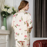 Long Sleeve Silk Pajamas Sets Sleepwear