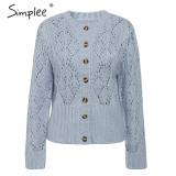 Hollow out knitted cardigan Long sleeve sweater Hollow out knitted cardigan Long sleeve sweater