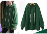 Casual Letter Loose Pullover Thick Warm Hoodie