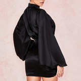 Black Sexy Mini Flare Long Sleeve Mini Dresses