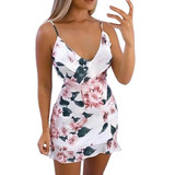 Sexy V Neck Ruffle Floral Dresses