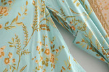 Vintage chic green floral print bat sleeve rayon Boho Bohemian Kimonos Vintage chic green floral print bat sleeve rayon Boho Bohemian Kimonos