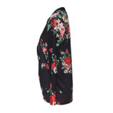 Flower Print Long Sleeve Loose V Neck Bohemian Jackets Coats