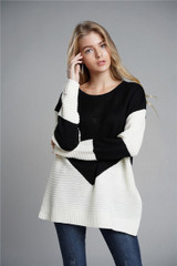 Style Patchwork Long Sleeve Slim Basic Knitting Boho Bohemian Sweaters