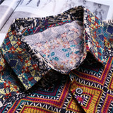 Printed Pocket Colorful Casual Blouse Hawaiian Short Sleeve Shirts