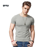 Solid Color Slim Fit Short Sleeve T Shirt