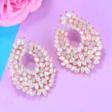 Luxury Popular Water drop Full Paved Cubic Zircon Earrings