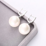 Gold Silver Color Big Ball with Pearl Drop Earrings