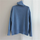 Pullover Knitting Turtleneck Minimalist Solid Long Sleeve Loose Sweater