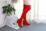 Women's sexy elastic thigh high boots pointed toe tall boots