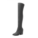Women's sexy elastic thigh high boots pointed toe tall boots