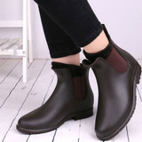 Women's waterproof chelsea boots flat ankel high rain boots