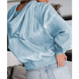 Women's fashion tie dye hoodie with pocket V neck drawstring sweatshirt