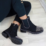 Studded Chunky Platform Black Chelsea Boots Women