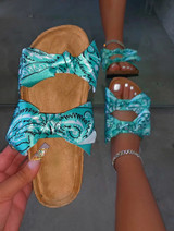 Women Slides 2 Strap Comfy Bow Slide Sandals