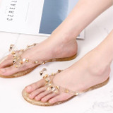 Women Fashion Studded Jelly Sandals Summer Beach Slide Sandals
