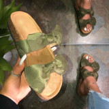 Women Slides 2 Straps Comfy Bow Slide Sandals