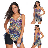 Printed Two Pieces Push Up Swimsuit