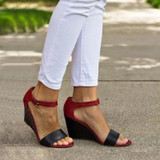 Daily Casual Adjustable Buckle Strap Wedge Sandals