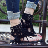 Tassels Open Toe Flip Flops Flat Sandals