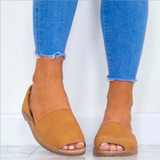 Portable Summer Peep Toe Flat Sandals