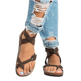 Cross Band Clip Toe Buckle Sandals