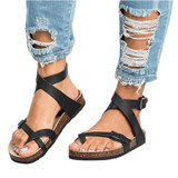 Cross Band Clip Toe Buckle Sandals