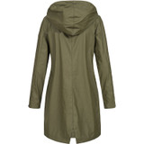 Women's hooded windbreaker zipper trench coat waterproof
