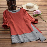Asymmetrical Patchwork Women Stripe Dress