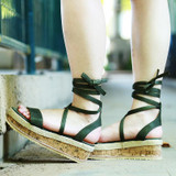 Wedge Platform Lace Up Women Sandals