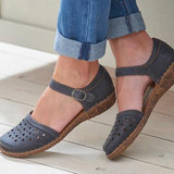Low Heel Wrap Ankle Strap Buckle Hollow Out Sandals