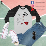 Red Nail Lips Long Sleeves