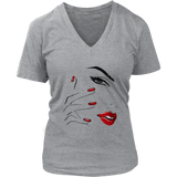 Red Nail Lips V-Neck
