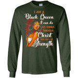 I Am A Black Queen I Can Do All Things Through Christ Who Gives Me Strength Afrian American T-shirt