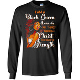 I Am A Black Queen I Can Do All Things Through Christ Who Gives Me Strength Afrian American T-shirt