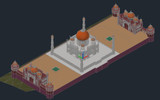 【World Famous Architecture CAD Drawings】Taj mahal CAD 3D model