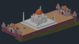 【World Famous Architecture CAD Drawings】Taj mahal CAD 3D model