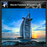 【World Famous Architecture CAD Drawings】Burj al arab hotel dubai CAD 3D Model