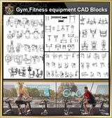 ★【All Gym,Fitness equipment CAD Blocks Bundle-Stadium,Gymnasium, playground, sports hall V.2】@Gem CAD Blocks,Autocad Blocks,Drawings,CAD Details